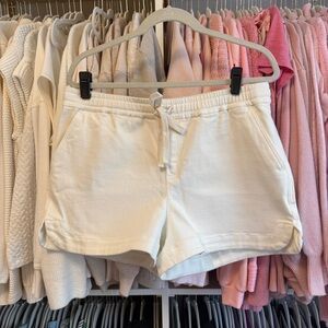 NWT J. Crew Women's Cream White Stretch Denim Pull On Shorts